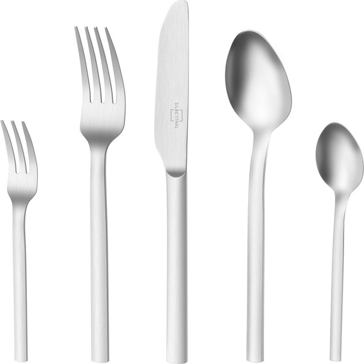 SILBERTHAL Besteckset Tafelbesteck Silber Edelstahl Set 6 Personen 30-tlg Koffer - 4260470464801