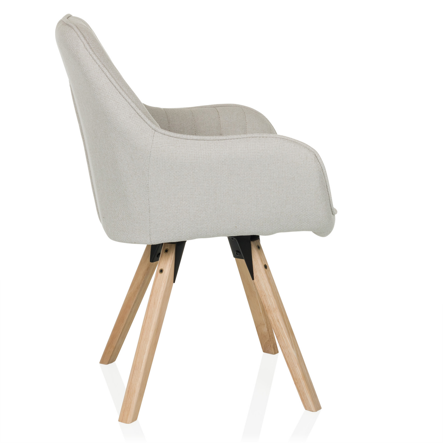 Hjh Living Besucherstuhl Stuhl Dining Stuhl Creme Stoff Polsterstühle Scandi B-Ware - 4064323045199