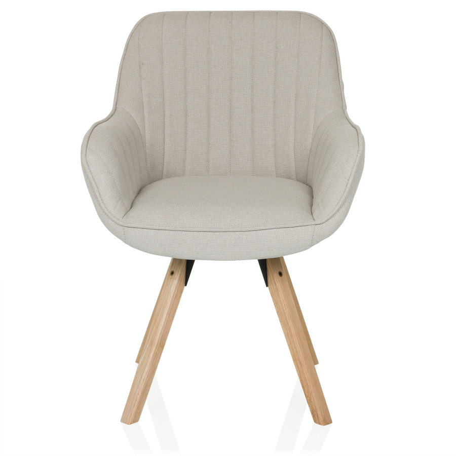 Hjh Living Besucherstuhl Stuhl Dining Stuhl Creme Stoff Polsterstühle Scandi B-Ware - 4064323045199