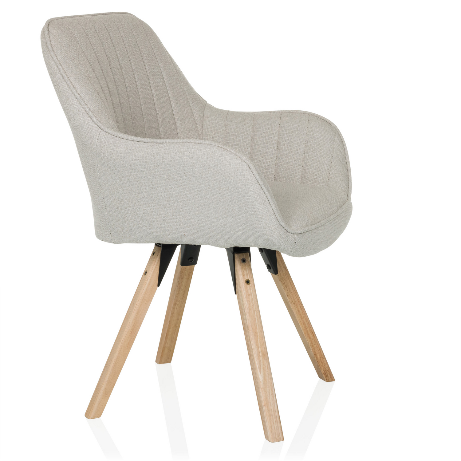 Hjh Living Besucherstuhl Stuhl Dining Stuhl Creme Stoff Polsterstühle Scandi B-Ware - 4064323045199