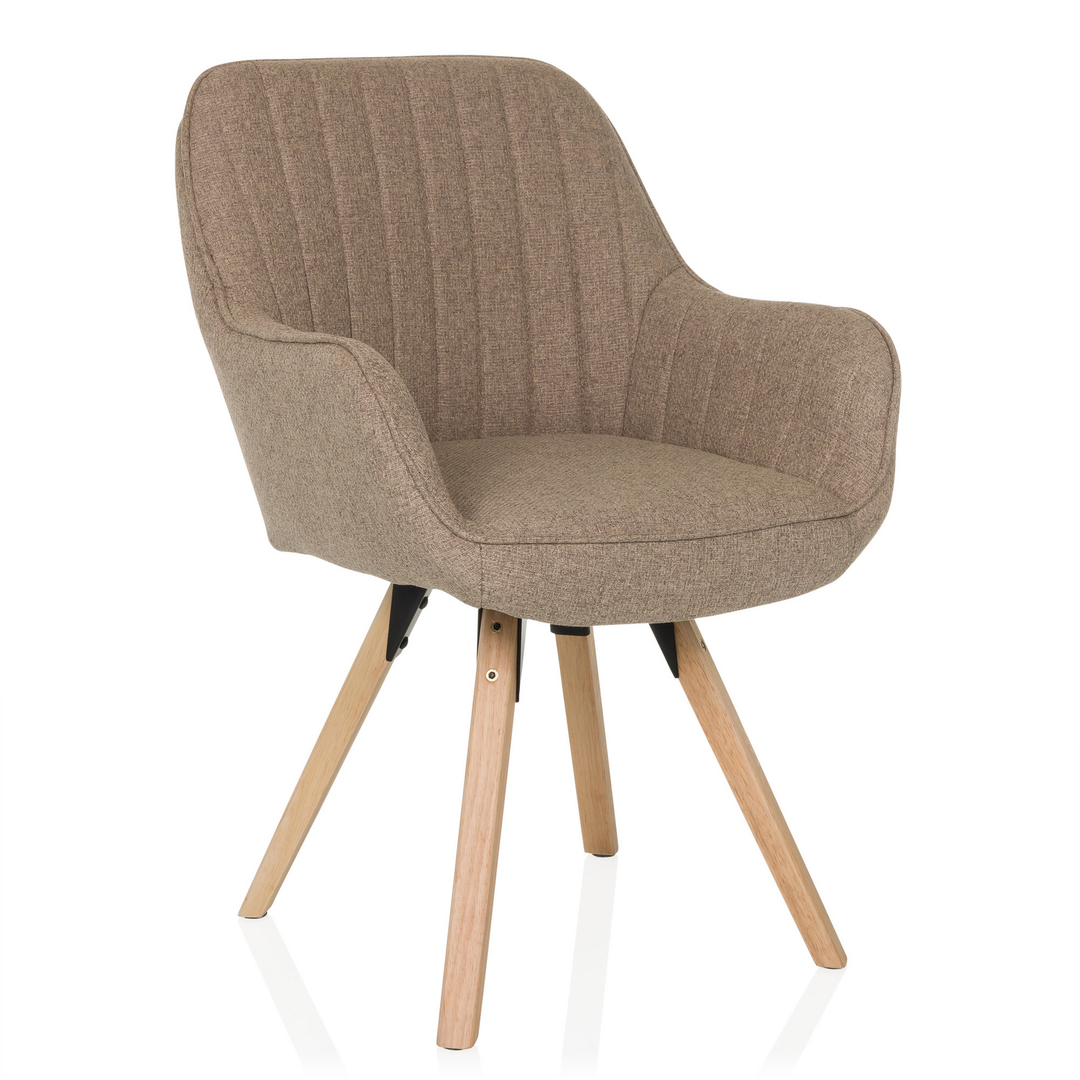 Hjh Living Besucherstuhl Esszimmerstuhl Scandi Soft Stoff Beige Drehfunktion B-Ware - 4064323045229