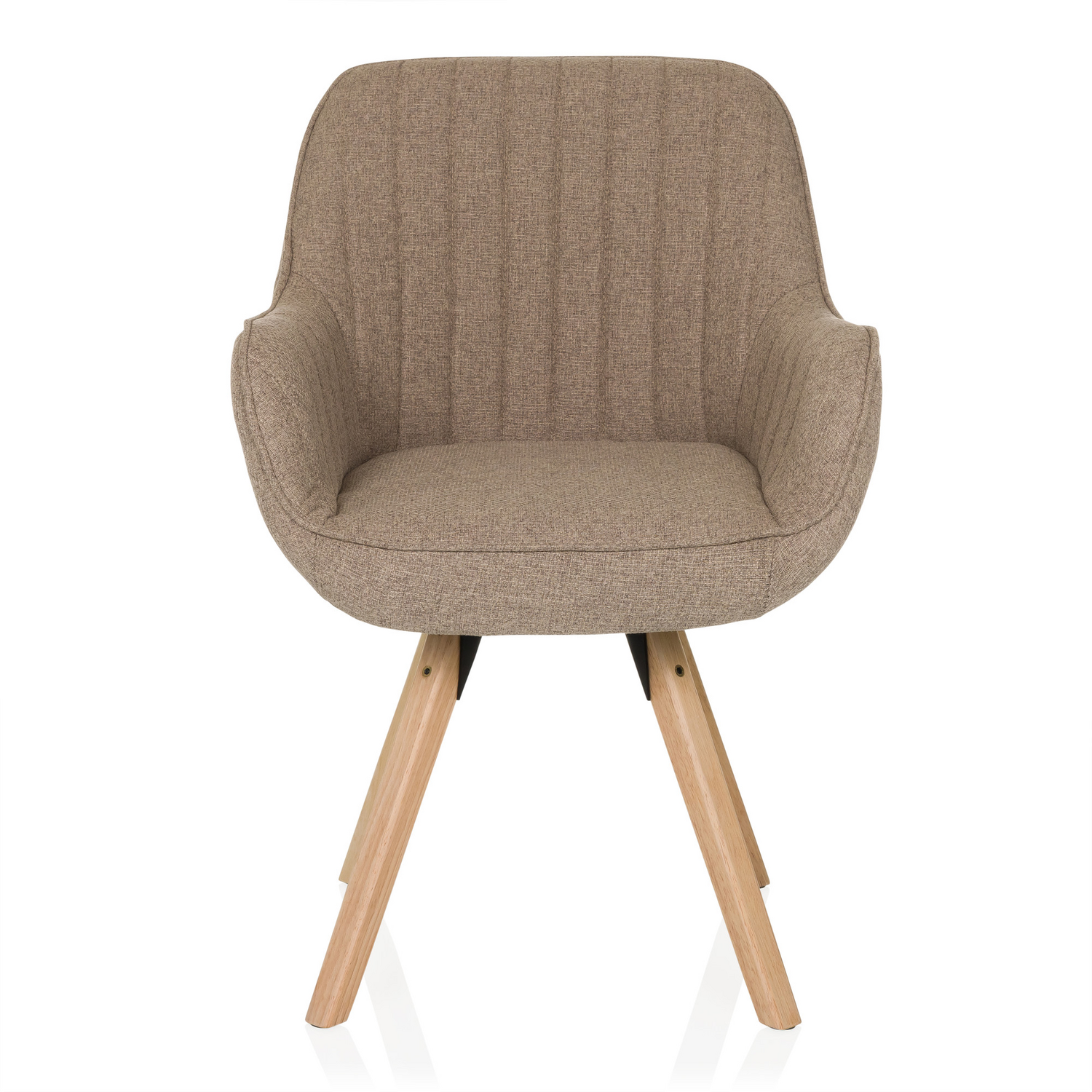 Hjh Living Besucherstuhl Esszimmerstuhl Scandi Soft Stoff Beige Drehfunktion B-Ware - 4064323045229