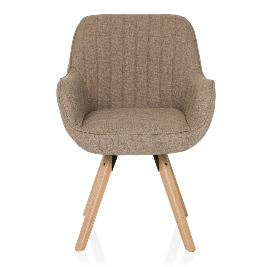 Hjh Living Besucherstuhl Esszimmerstuhl Scandi Soft Stoff Beige Drehfunktion B-Ware - 4064323045229