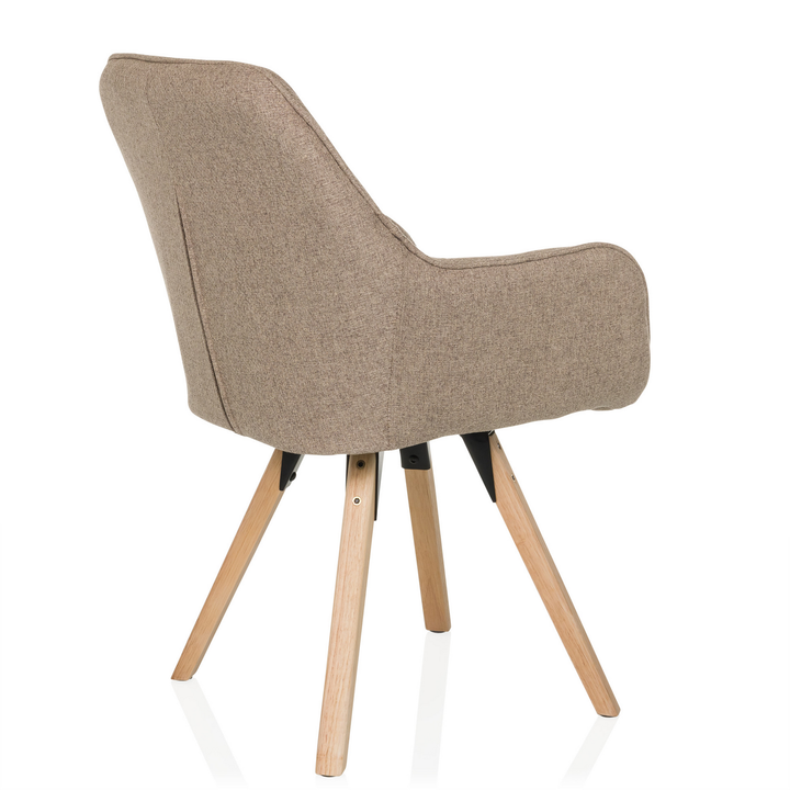Hjh Living Besucherstuhl Esszimmerstuhl Scandi Soft Stoff Beige Drehfunktion B-Ware - 4064323045229