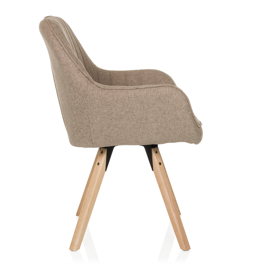 Hjh Living Besucherstuhl Esszimmerstuhl Scandi Soft Stoff Beige Drehfunktion B-Ware - 4064323045229