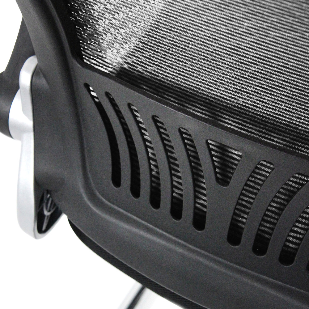 Hjh Office Besucherstuhl Konferenzstuhl Freischwinger Netzstoff Schwarz Armlehne B-Ware - 4251084672393