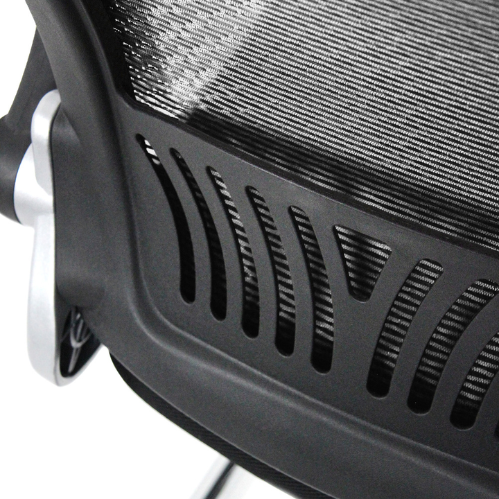 Hjh Office Besucherstuhl Konferenzstuhl Freischwinger Netzstoff Schwarz Armlehne B-Ware - 4251084672393