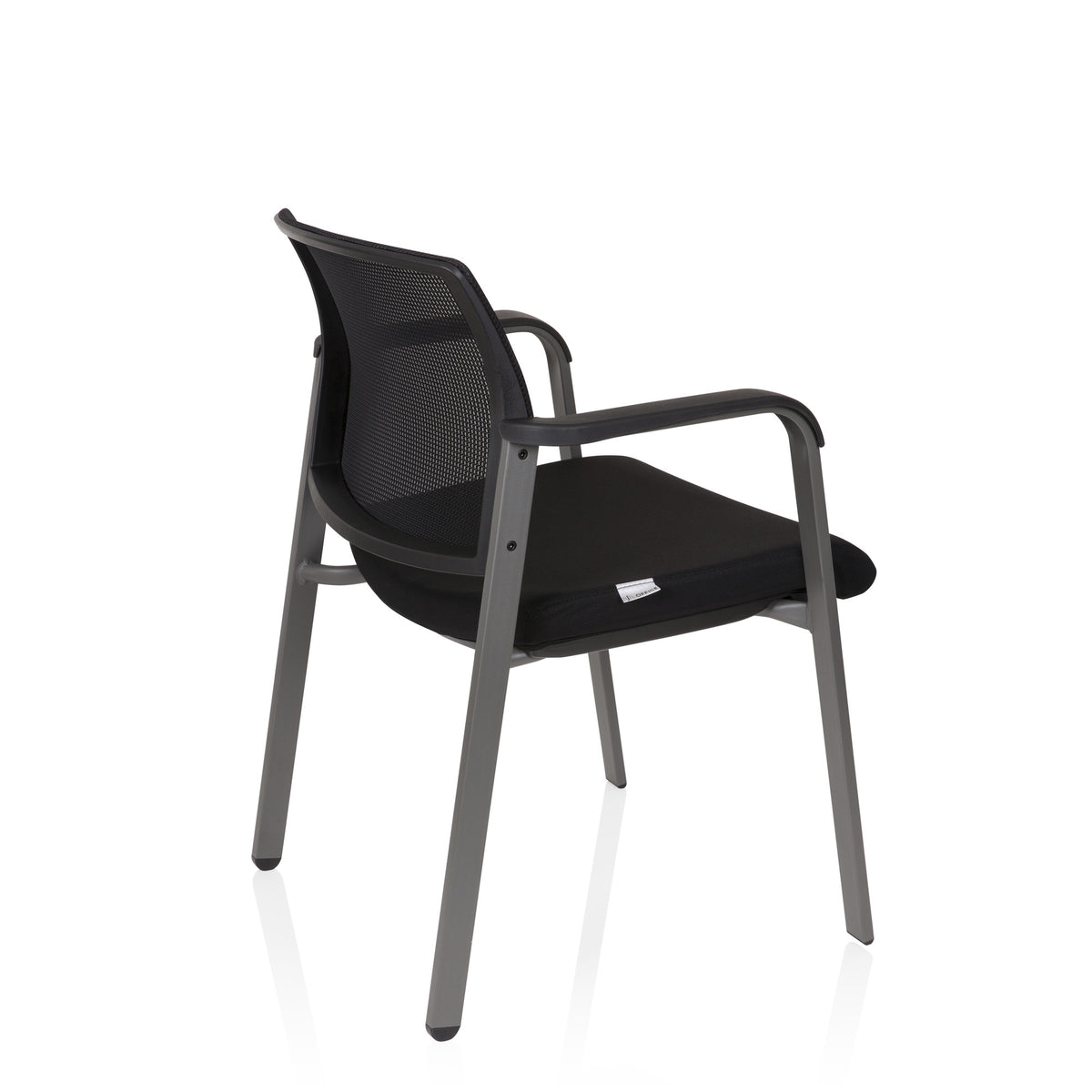 hjh OFFICE Besucherstuhl Konferenzstuhl Stuhl schwarz Netzstoff Stoff Armlehnen - 4251084668693