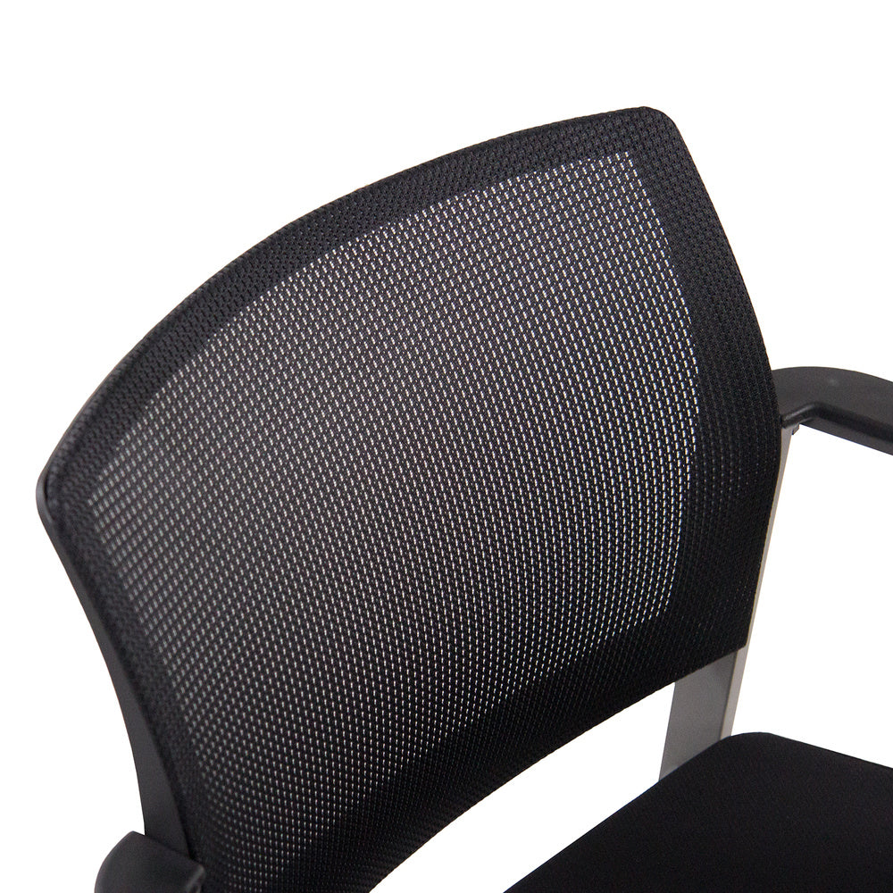 hjh OFFICE Besucherstuhl Konferenzstuhl Stuhl schwarz Netzstoff Stoff Armlehnen - 4251084668693