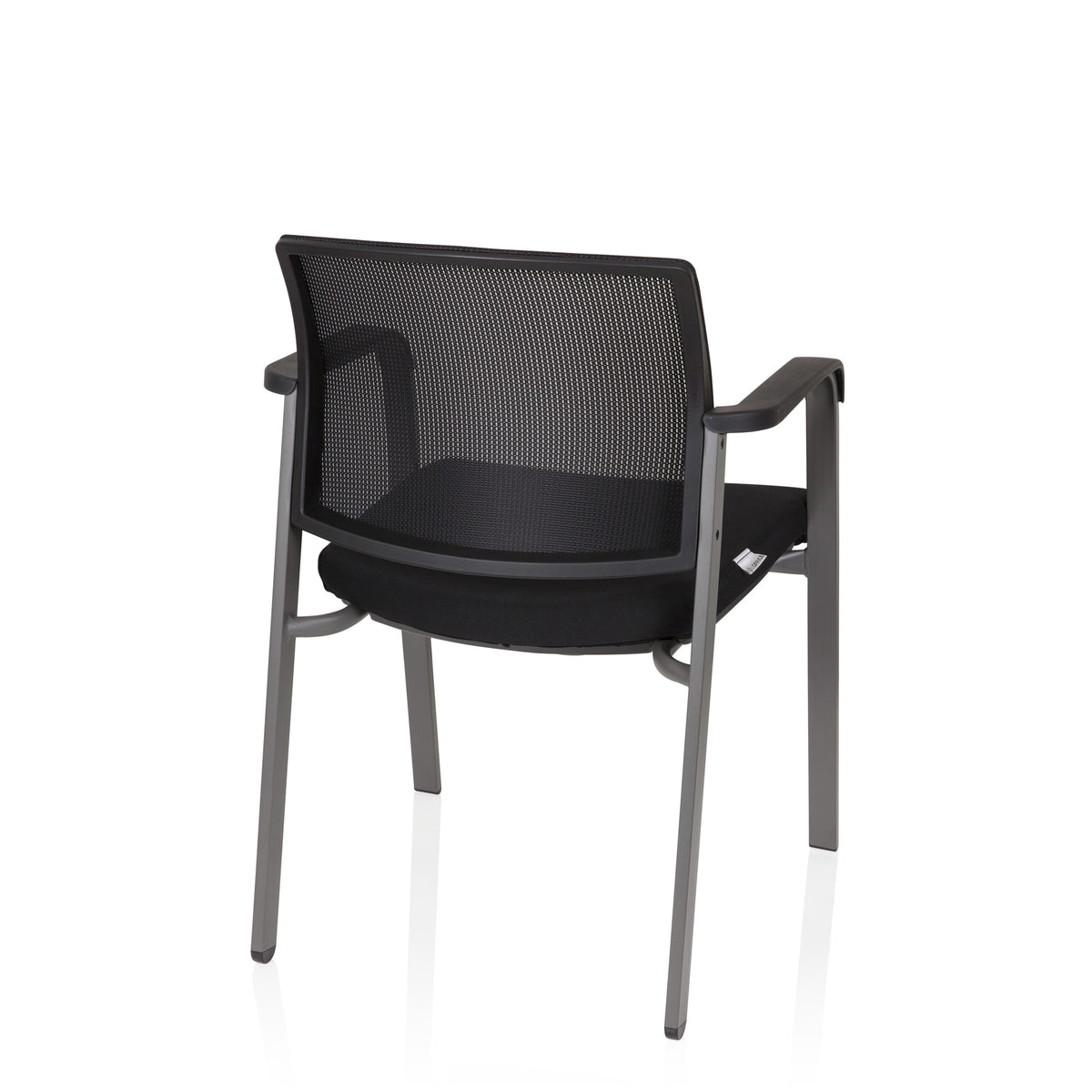 hjh OFFICE Besucherstuhl Konferenzstuhl Stuhl schwarz Netzstoff Stoff Armlehnen - 4251084668693
