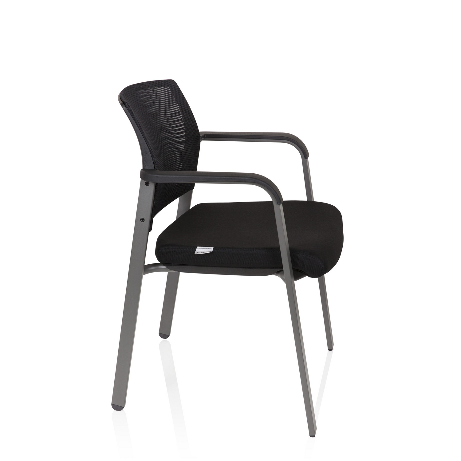 B-Ware Hjh Office Besucherstuhl Konferenzstuhl Stuhl Schwarz Netzstoff Stoff Armlehnen - 4251084668693
