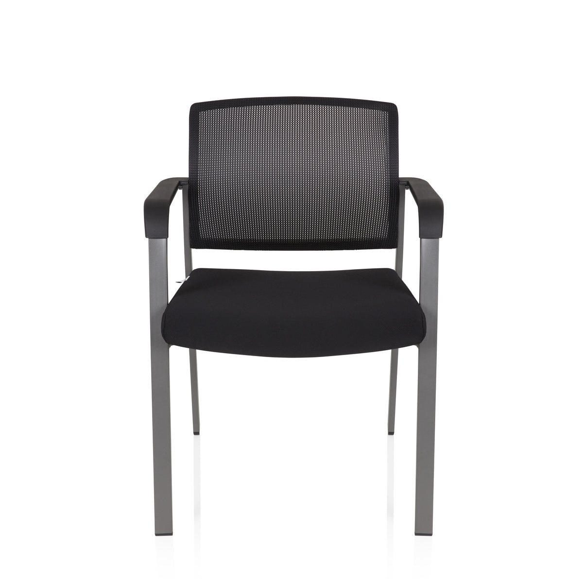 hjh OFFICE Besucherstuhl Konferenzstuhl Stuhl schwarz Netzstoff Stoff Armlehnen - 4251084668693