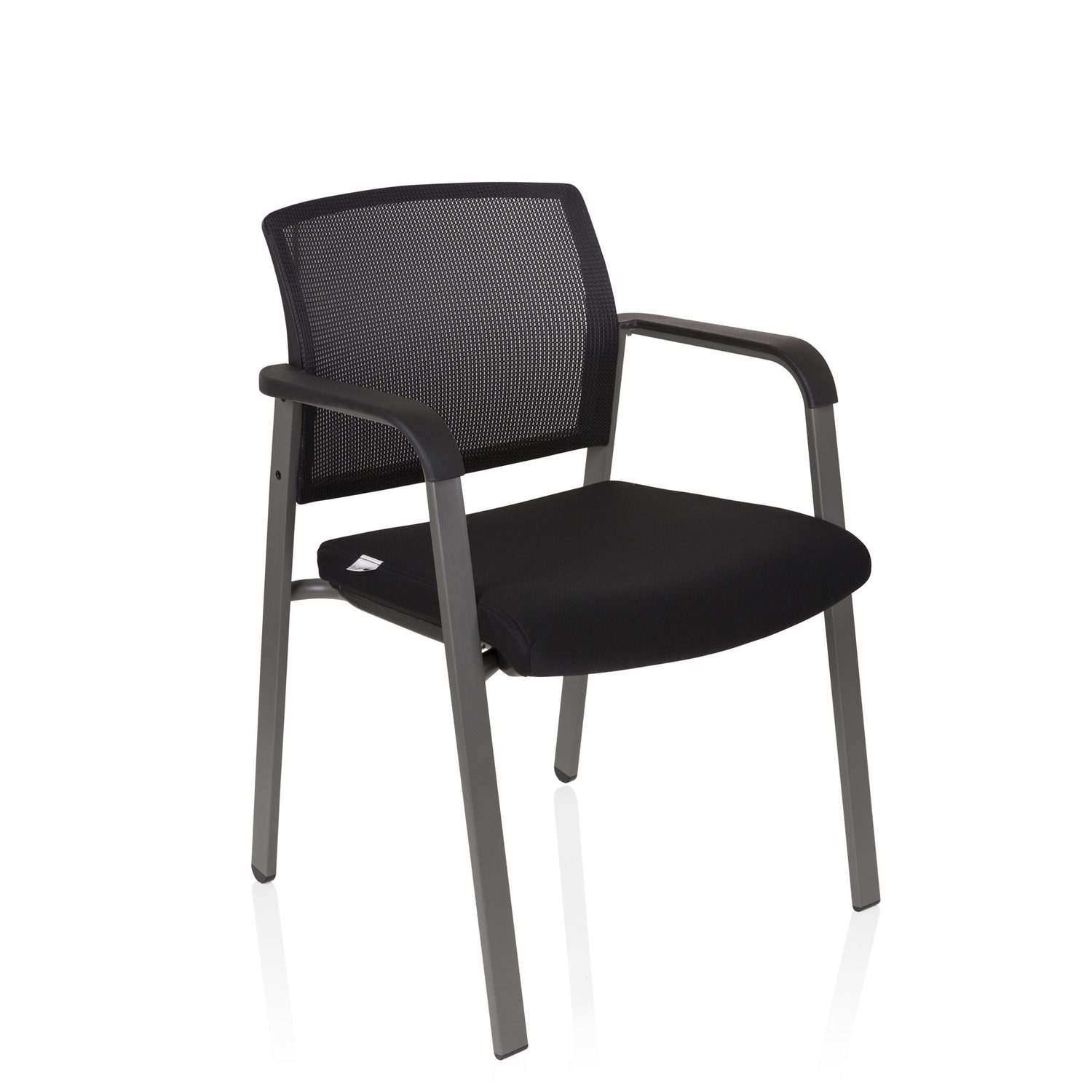 B-Ware Hjh Office Besucherstuhl Konferenzstuhl Stuhl Schwarz Netzstoff Stoff Armlehnen - 4251084668693