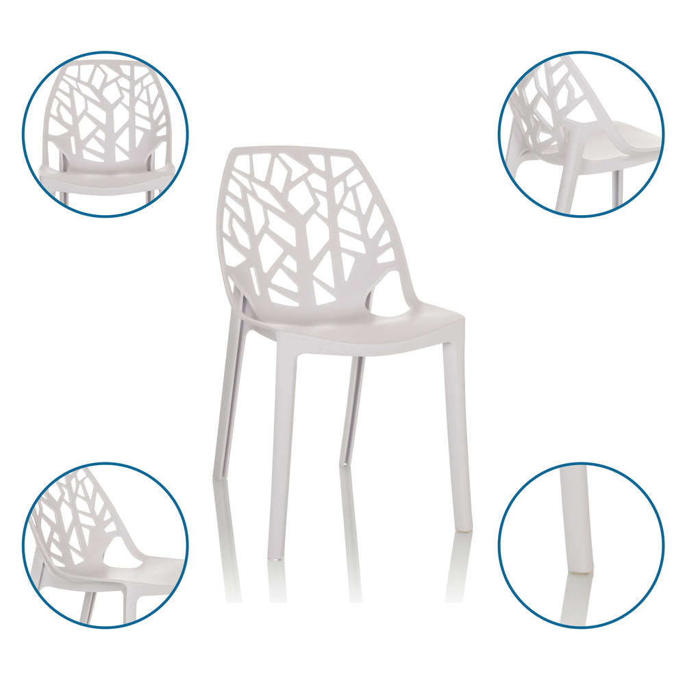 B-Ware Hjh Office Besucherstuhl / Schalenstuhl Artifo Tri Gartenstuhl Kunststoff Weiß