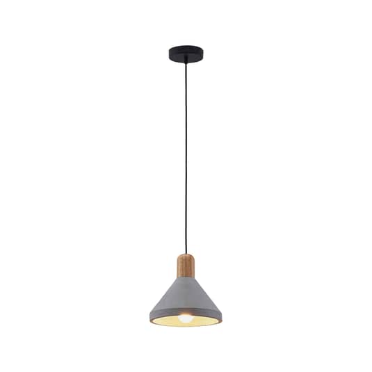 Lindby Beton-Pendelleuchte Lampe Leuchte Hängeleuchte IP20  Caisy mit Holz, r861 - 4251096551617