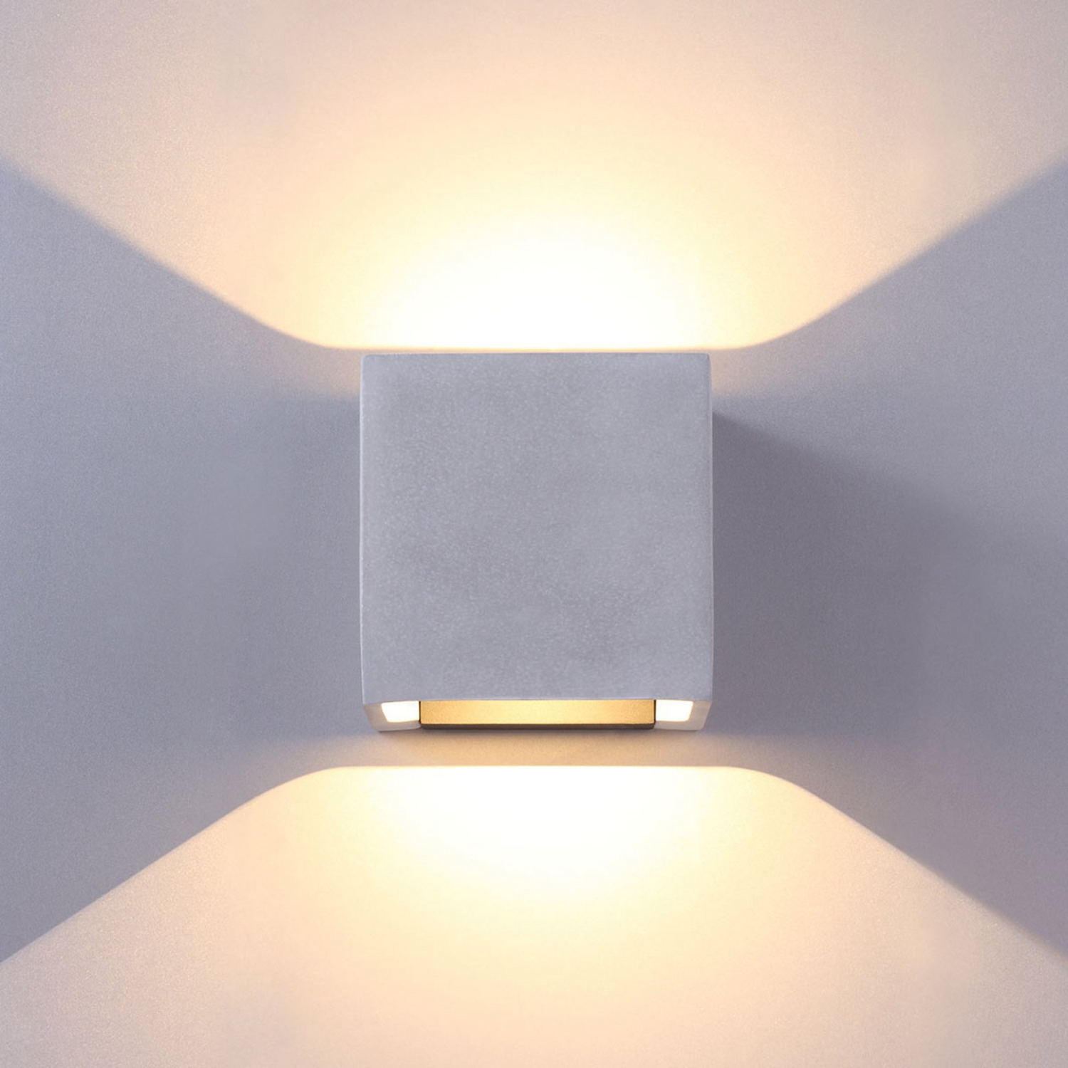 Applique murale extérieure LED Lindby, applique murale Riak, lampe murale, lampe LED, béton, produit d'occasion
