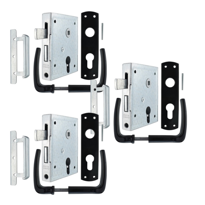 Bever Universal Kastenschloss Türriegel Kellertür Din Links Rechts 60mm 3 Stück B-Ware - 4002730112004