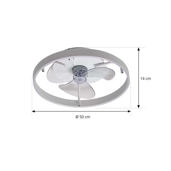 Lindby LED-Deckenventilator Momitu weiß leise Ø 14 cm Ventilator Deckenlampe