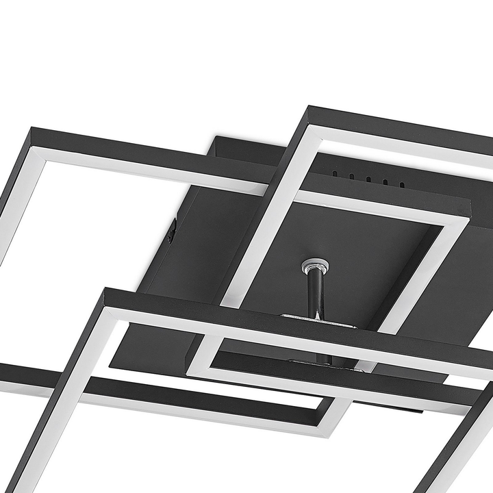 Lindby Qiana LED-Deckenlampe CCT Leuchte Lampe LED schwarz dimmbar Fernbedienung