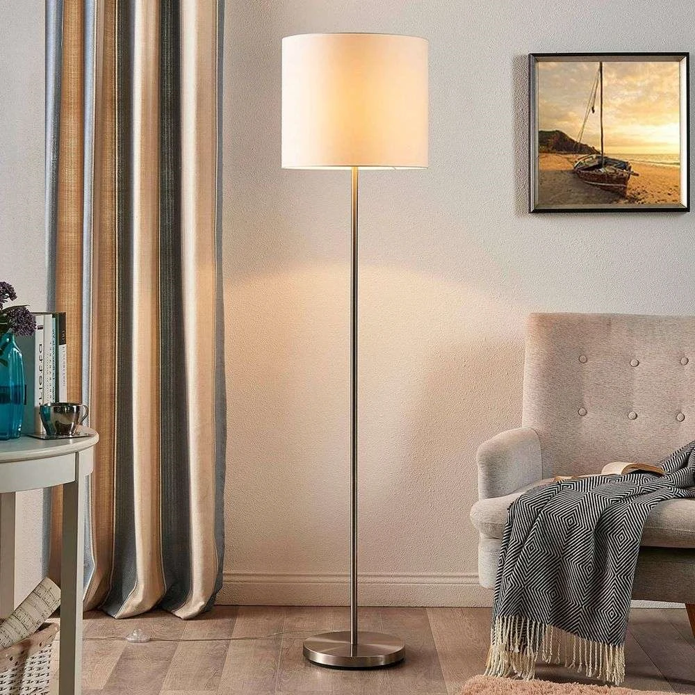 Lampadaire Lindby Parsa de seconde catégorie, éclairage LED, culot E27, 1 ampoule