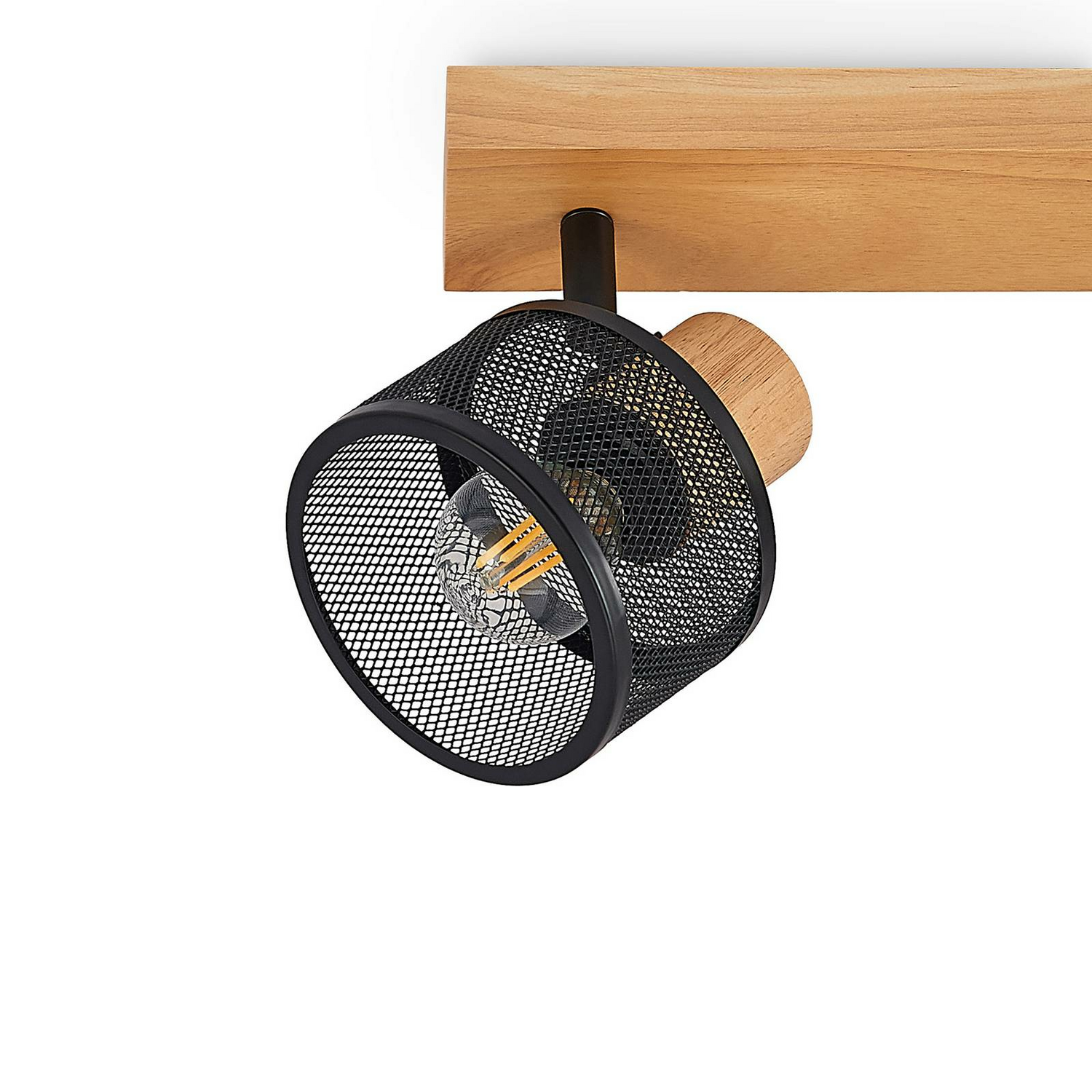 B-Ware Lindby Evinora Deckenstrahler Deckenlampe Deckenlampe Strahler Holz 3 Flammig