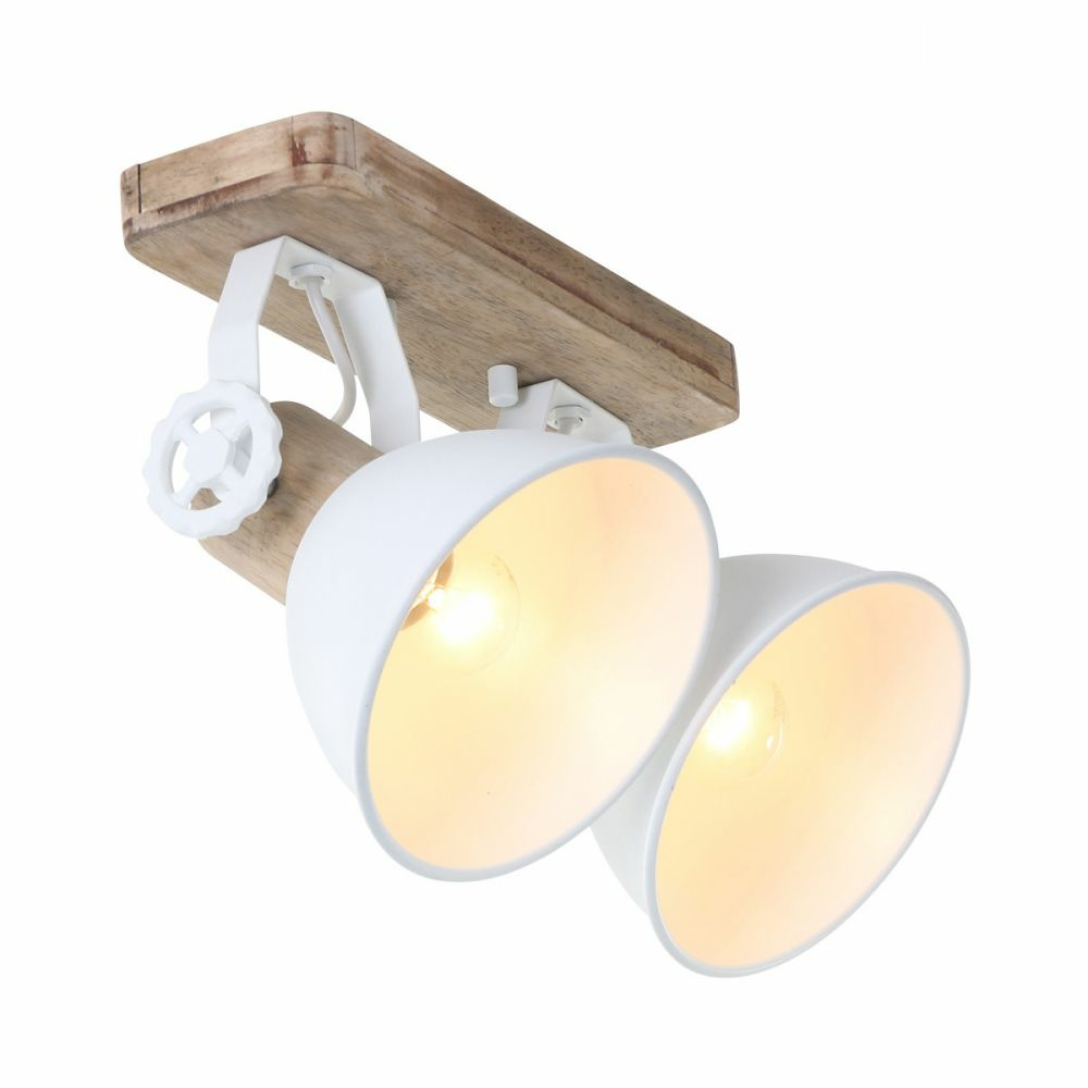 B-Ware Steinhauer Gearwood Strahler Deckenstrahler Deckenleuchte Deckenlampe Holz Weiß