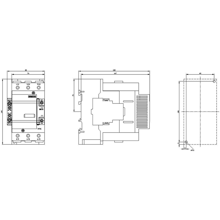 Siemens Kondensatorschütz 3 Schließer Schraubanschluss Schütz Schalter 33 V/Ac   B-Ware