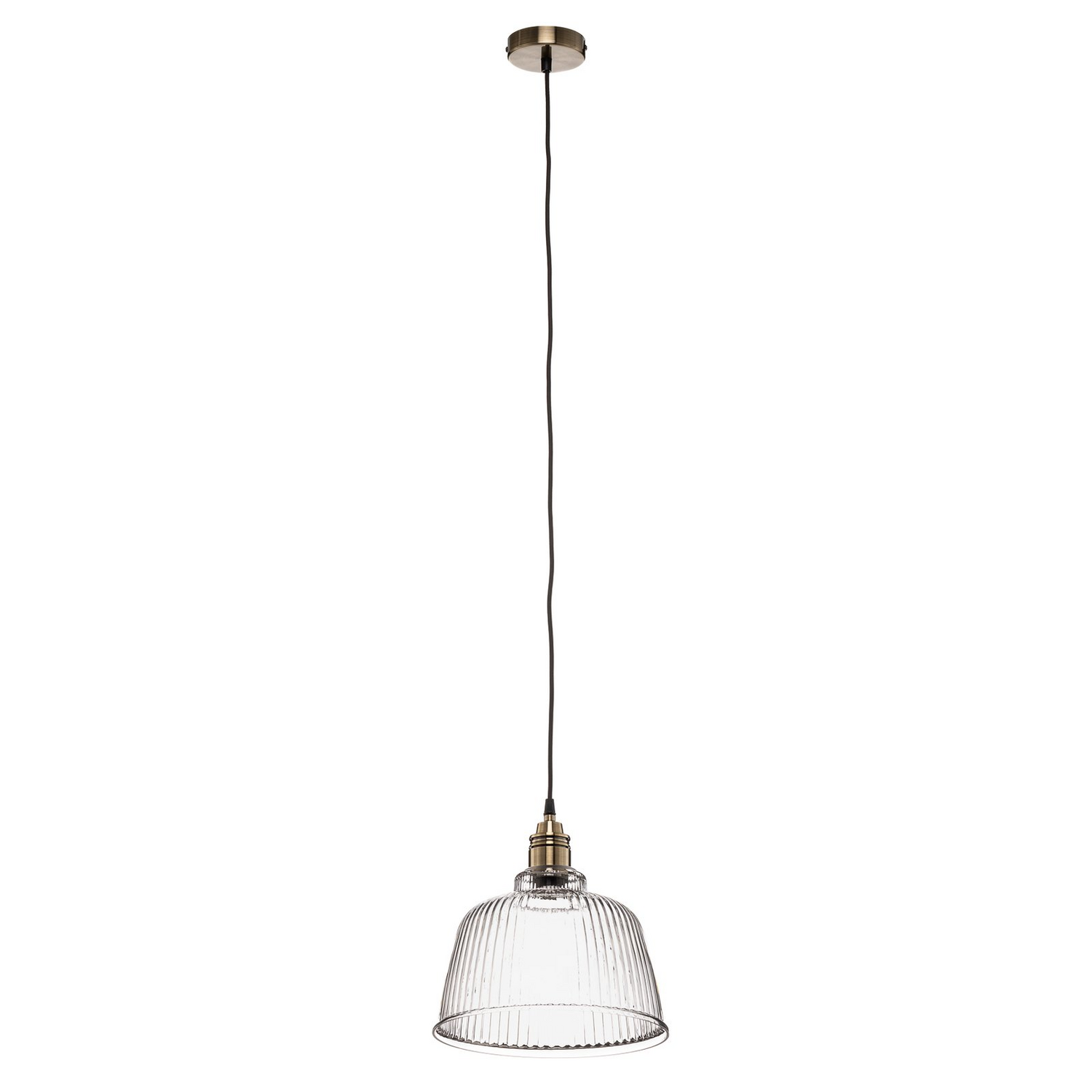 B-Ware Euluna Hängeleuchte Leana, Glas Klar Altmessing Hängelampe Lampe Leuchte Spot