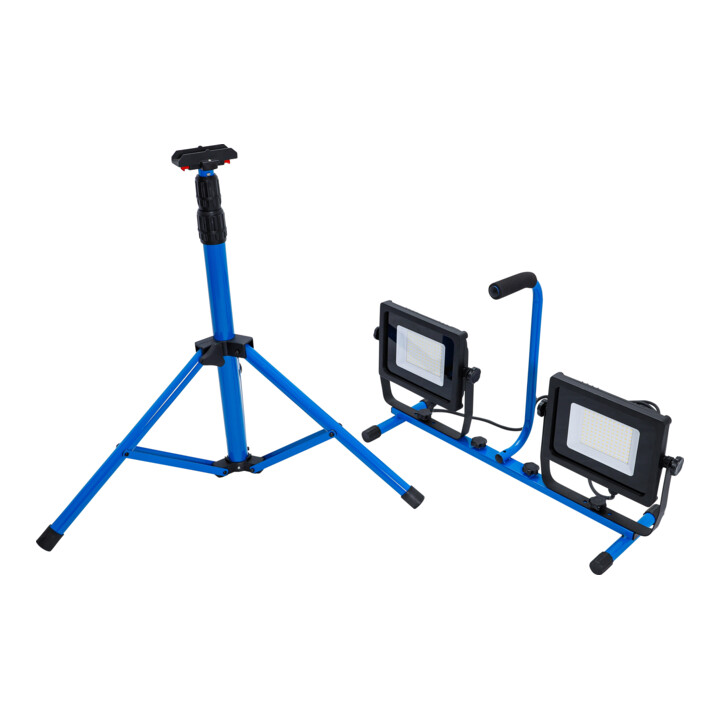 Bgs Duo Smd Led Arbeitsstrahler Baustrahler Stativ 2x70 W 6000 K Aluminium Lampe B-Ware