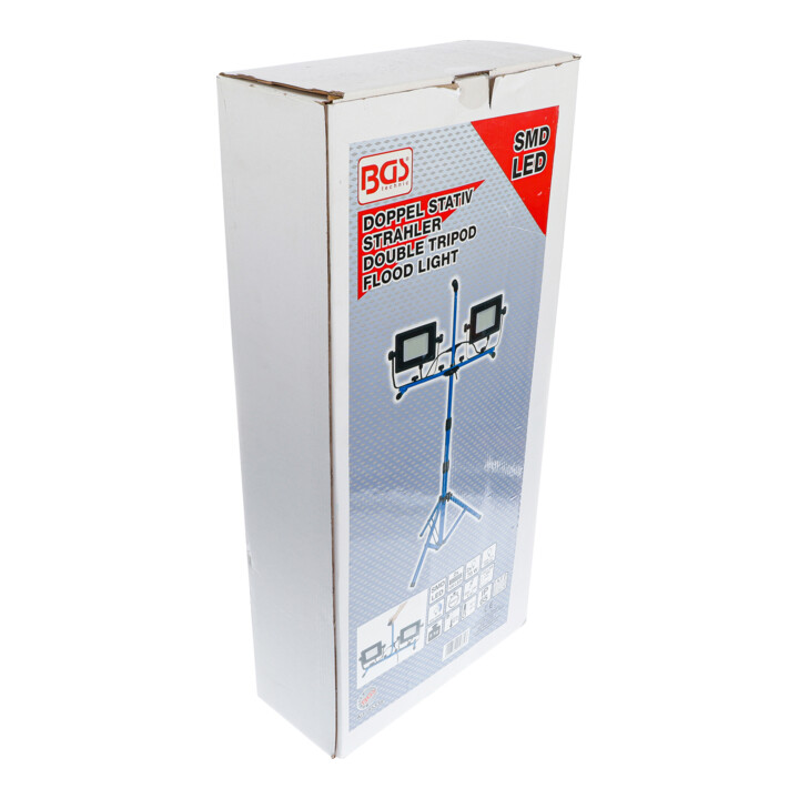 Bgs Duo Smd Led Arbeitsstrahler Baustrahler Stativ 2x70 W 6000 K Aluminium Lampe B-Ware