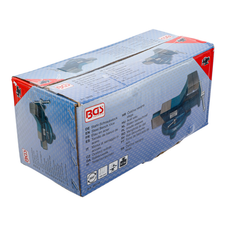 B-Ware Bgs Schraubstock Parallelschraubstock Amboss 100mm Spannbacken Drehbar