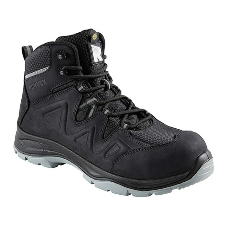 Big Runnex Stiefel Sicherheitsschuhe Arbeitsschuhe S3 S Esd Schwarz Grau Größe 45 B-Ware - 4062899089234