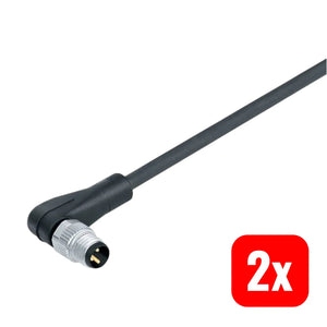 B-Ware Binder Steckverbinder Verbindungselement Buchse Sensoraktor Schwarz 2m 2 Stück