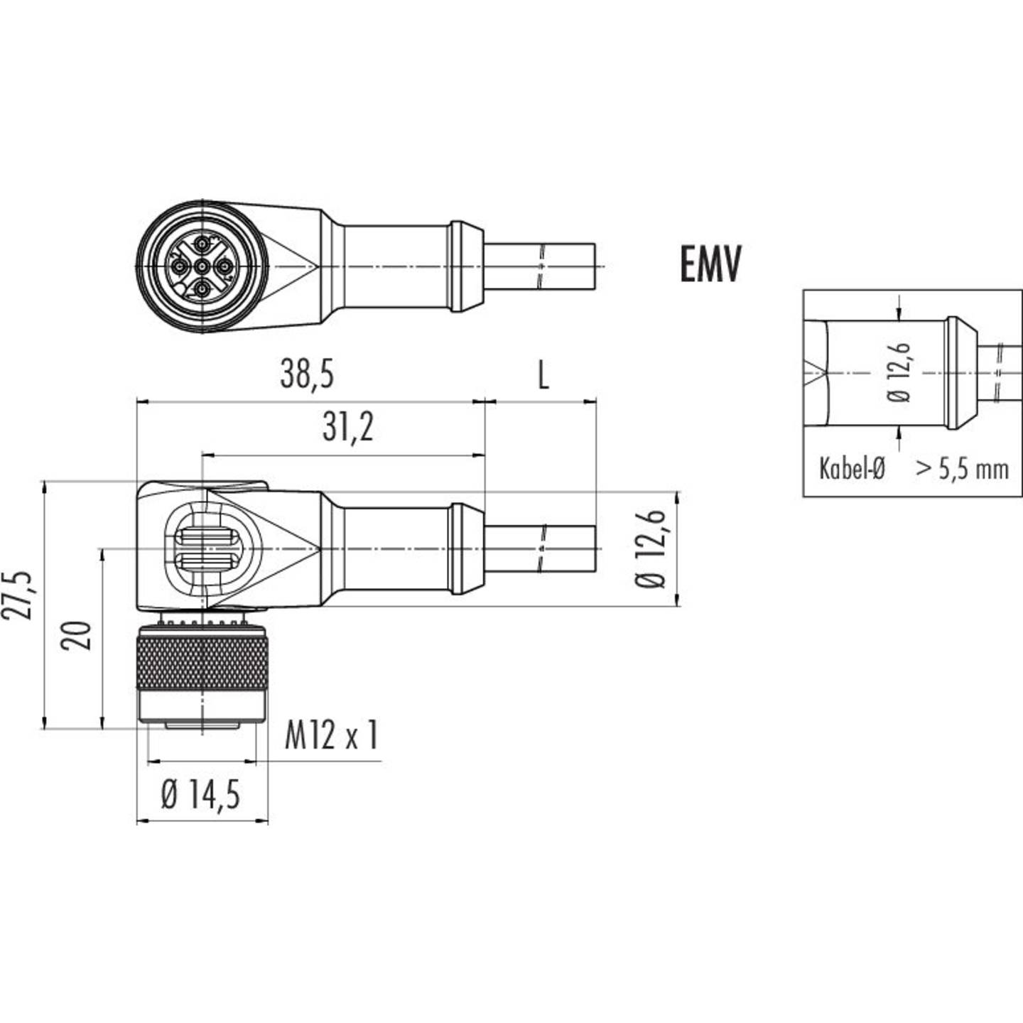 B-Ware Binder Sensorsteckverbinder Steckverbinder Sensoren 8 Polig Gewinkelt 20 Stück - 2050010662598