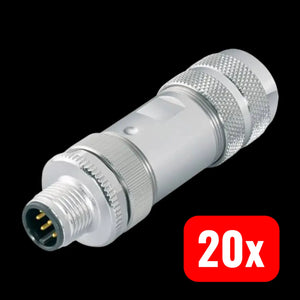 B-Ware Binder Steckverbinder Rundstecker M12 Sensor Aktor 5pol Schraubklemme 20 Stück