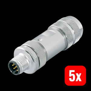 B-Ware Binder Steckverbinder Rundstecker M12 Sensor Aktor 5pol Schraubklemme 5 Stück
