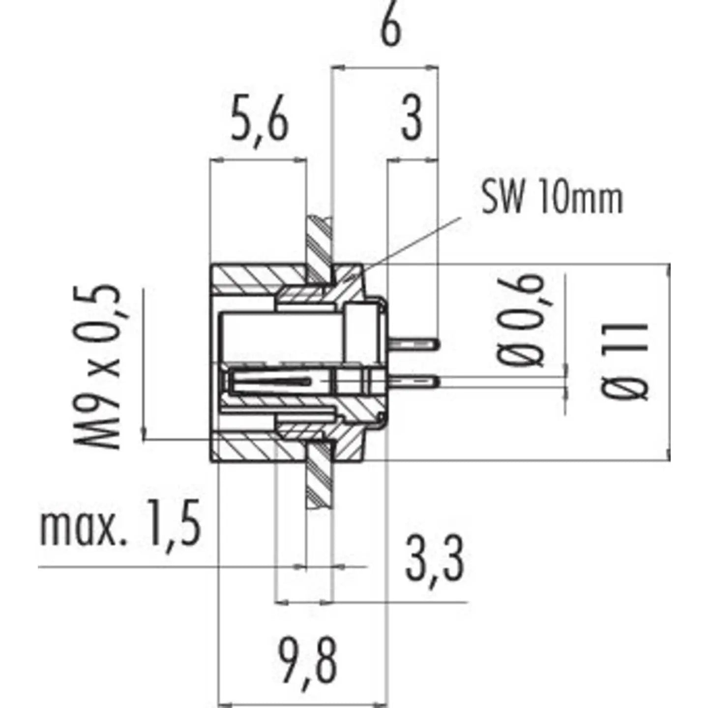 B-Ware Binder Flanschdose Rundsteckverbinder Buchse Serie 711 4polig 2 Stück - 2050010628266