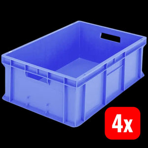 B-Ware Bito Eurostapelbehälter Kiste Behälter Aufbewahrungsbox Blau L600 4 Stück