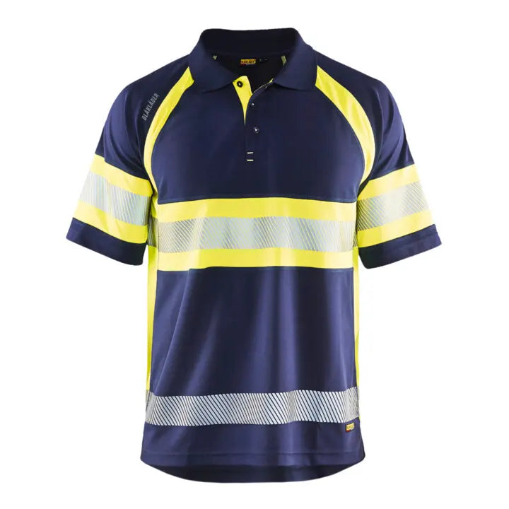 B-Ware Blakläder Polo Shirt T Shirt Warnschutz High Vis Shirt Marineblau Gelb Unisex Xl - 7330509500910