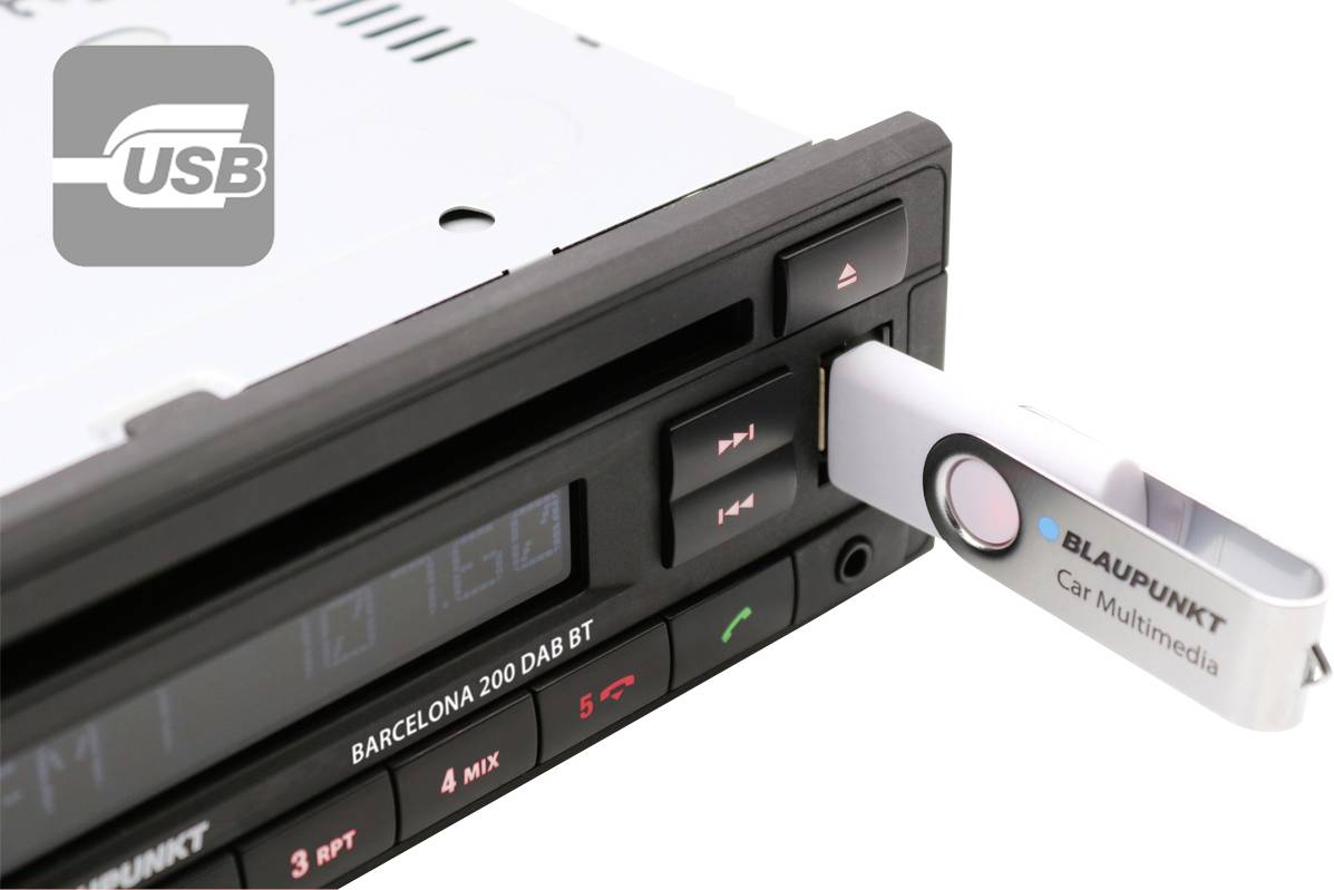 Blaupunkt Autoradio Barcelona 200 DAB BT Bluetooth Freisprecheinrichtung schwarz - 4260499852375