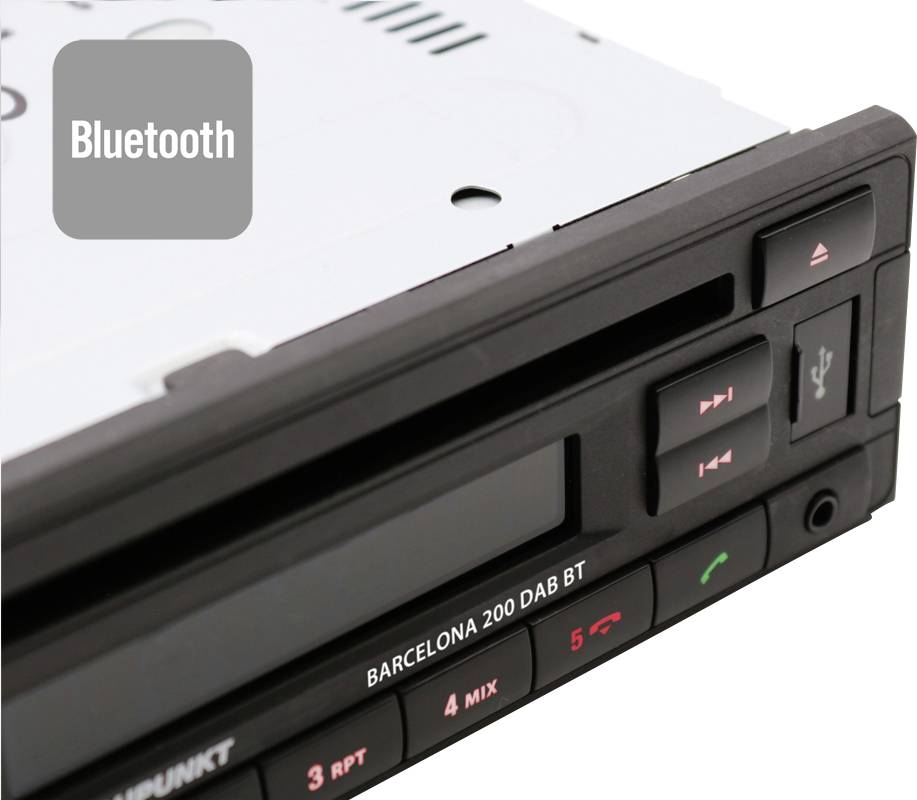Blaupunkt Autoradio Barcelona 200 DAB BT Bluetooth Freisprecheinrichtung schwarz - 4260499852375