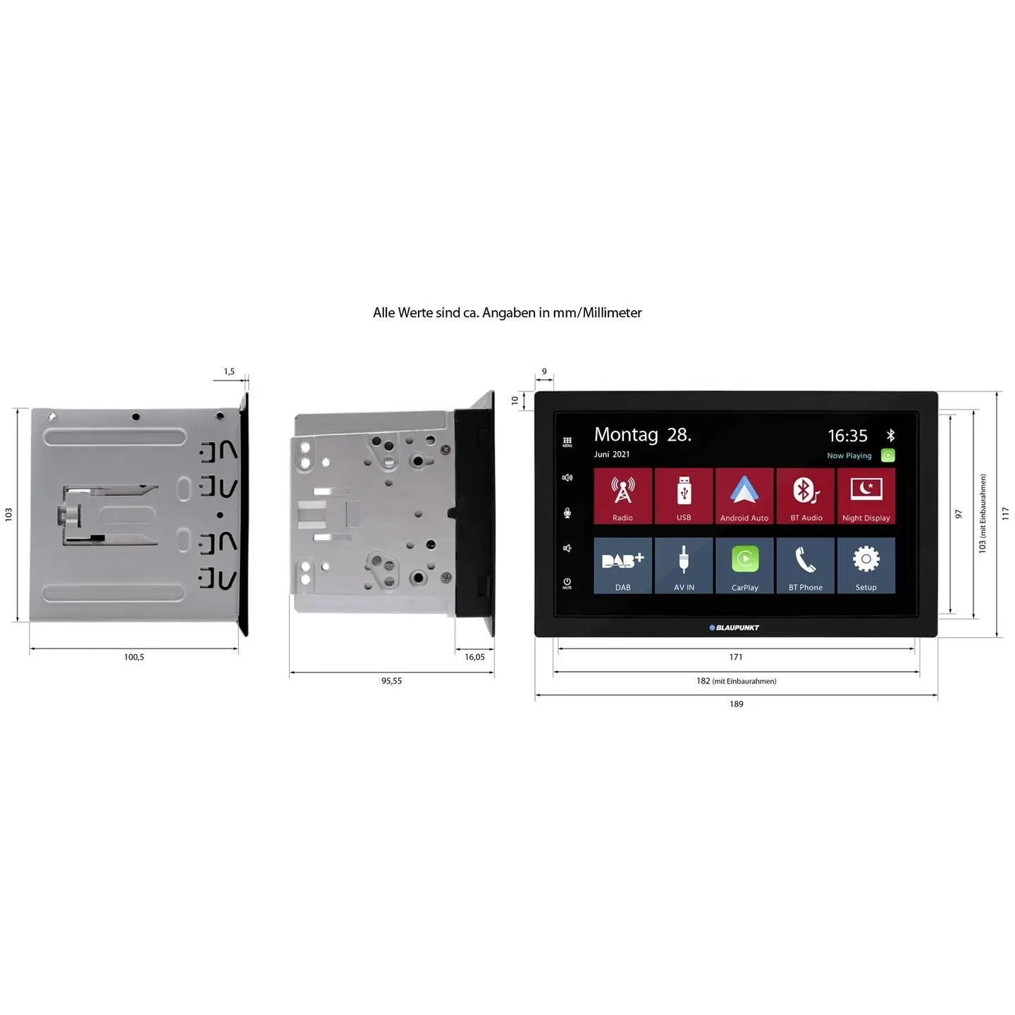 B-Ware Blaupunkt Mannheim 600 Dab Bt Moniceiver Autoradio Empfänger Bluetooth Blau - 4260499852269
