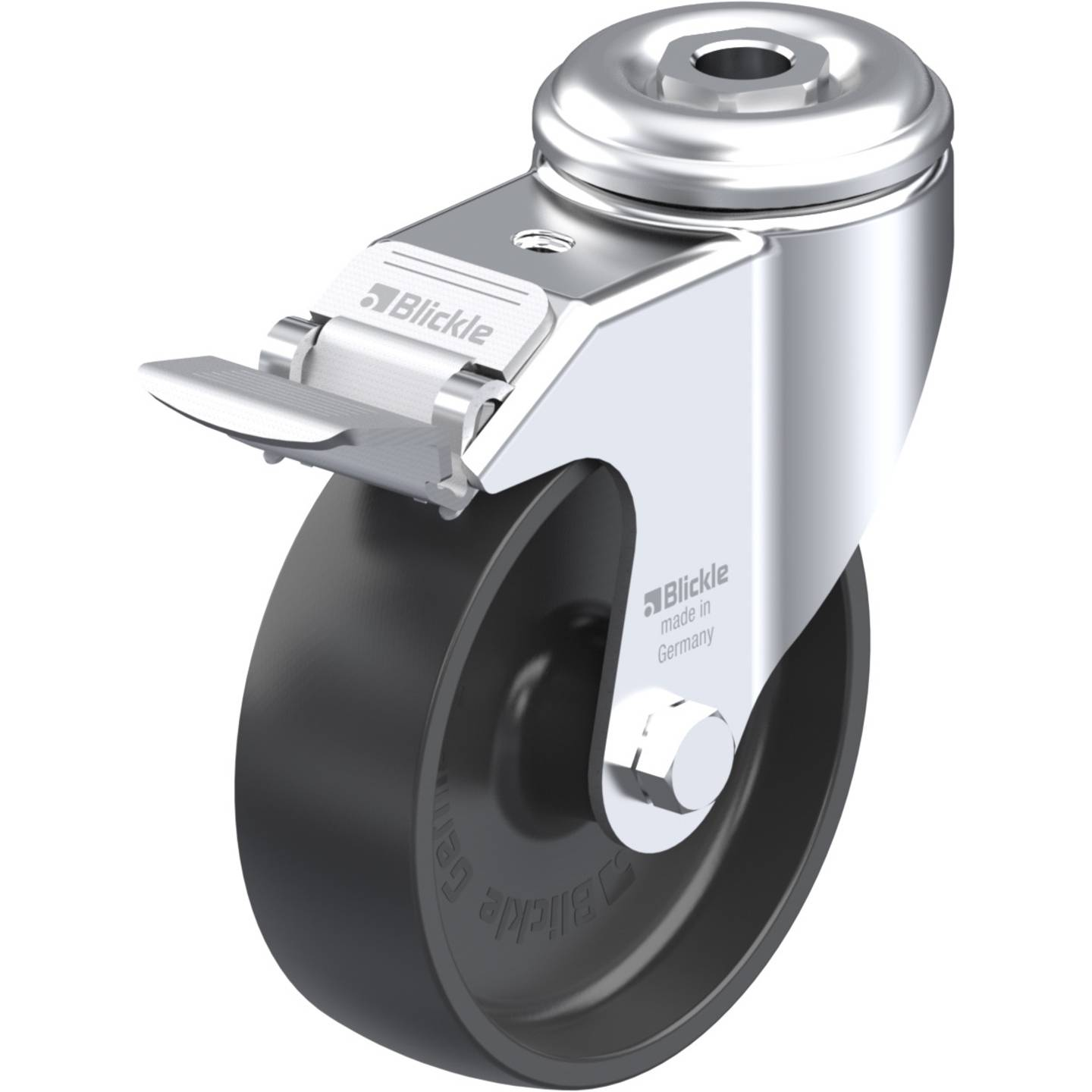B-Ware Blickle Lenkrolle Apparaterolle Feststeller Polyamidrad Rückenloch 100mm71