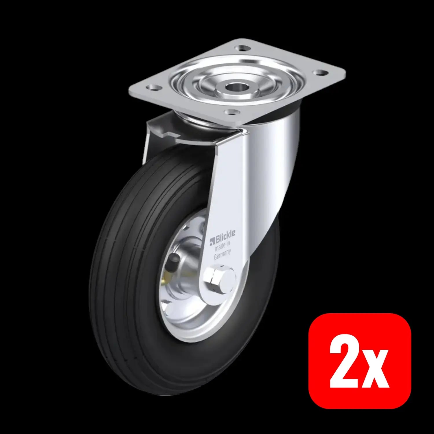 B-Ware Blickle Lenkrolle Rad 35980 L P 200 R Transportrolle Rad Durchmesser 200 2 Stück - 4047526035983