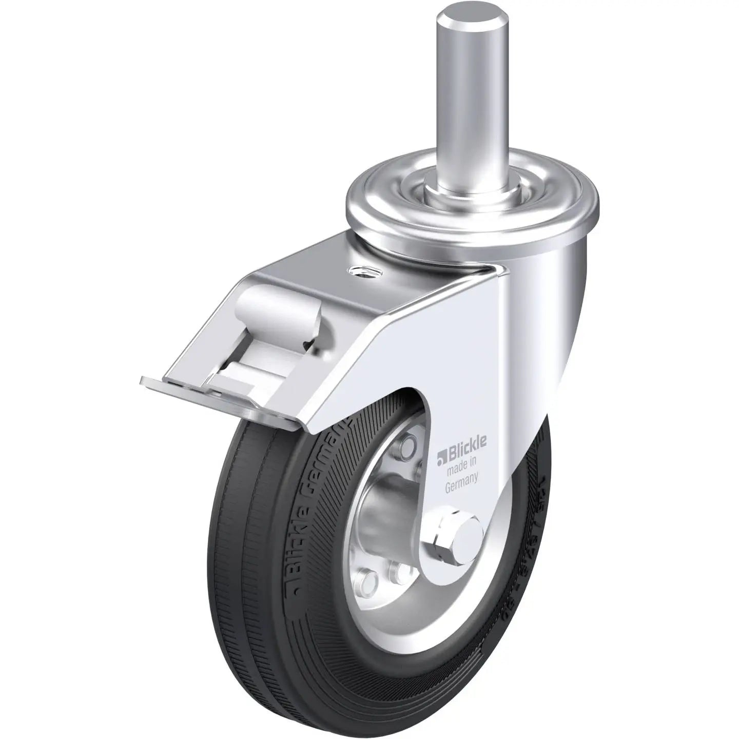 B-Ware Blickle Lenkrolle Bockrolle Stahlblech Gummirolle Rad Laufrolle Schwarz 125 Mm - 4047526576592