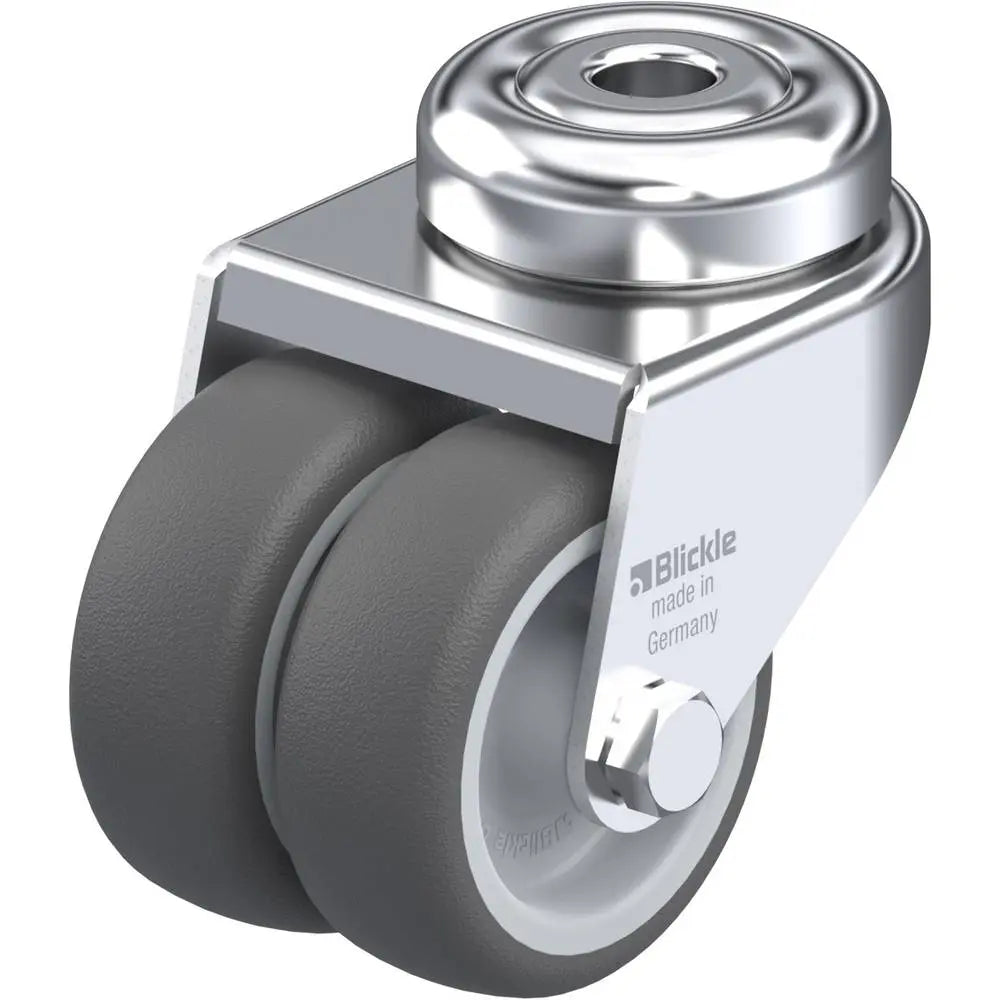 B-Ware Blickle Doppel Lenkrolle Zwillingsrolle Rad Dunkelgrau Gleitlager 50mm 4 Stück - 4047526117702