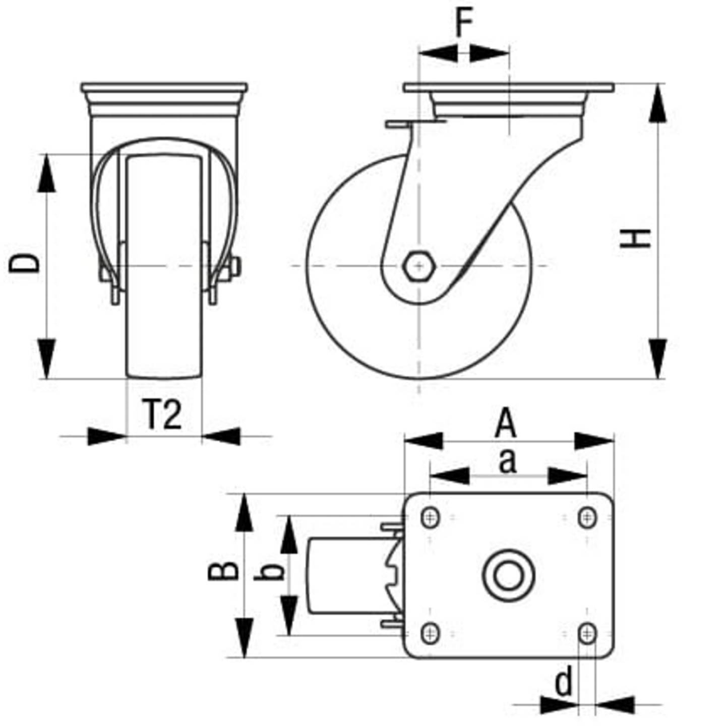 Blickle Lenkrolle Schwenkrolle Schwerlastrolle Zentralfeststeller Gummi 200 mm - 4047526163440