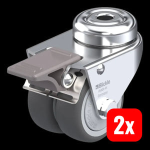 B-Ware Blickle Doppel Lenkrolle Lenkrolle 757079 Doppelrolle 80 Kg Rolle 2 Stück