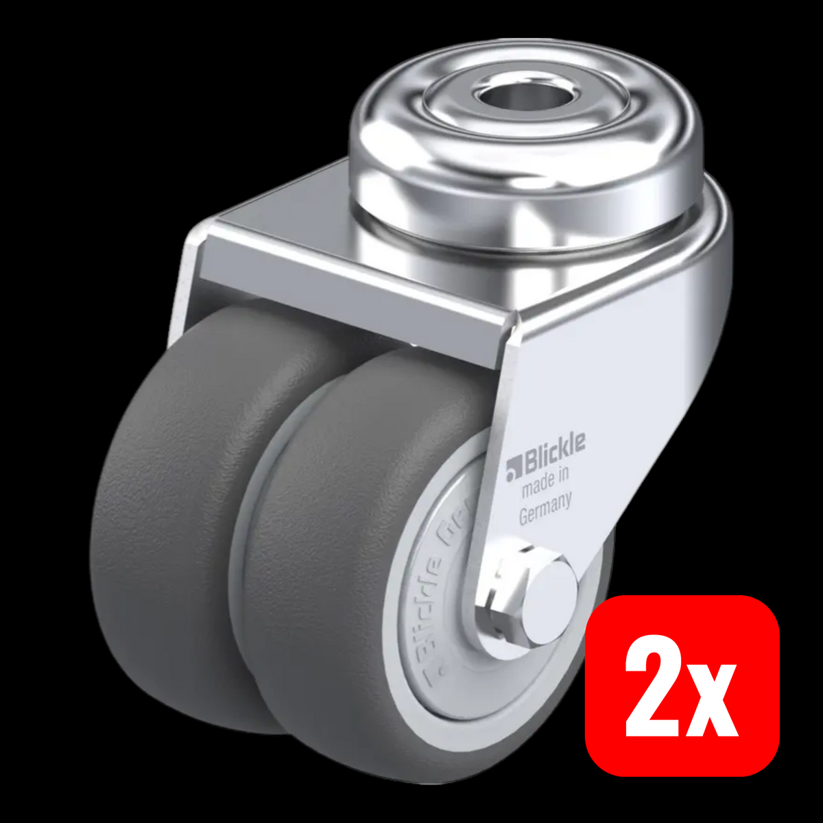 Blickle Doppel-Lenkrolle Zwillingsrolle 757080 Drehgestell 80 kg Rad 2 STÜCK - 4047526117733