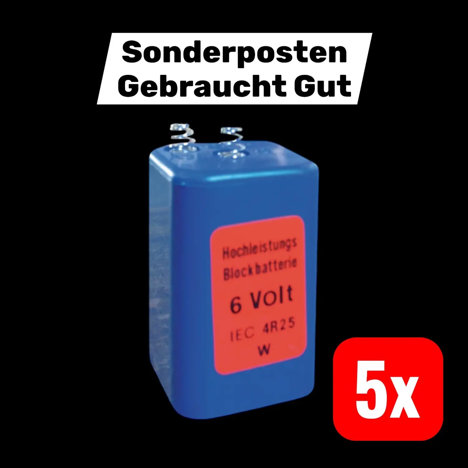 B-Ware Blockbatt 6 V 4 R25 Batterie Stromquelle Baustellenleuchte Zink 5 Stück - 4054773024448